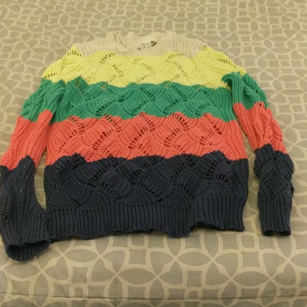 Forever 21 knit jacket, beautiful colors, see thru